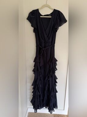 Ralph Lauren Ruffle Wrap Maxi Dress